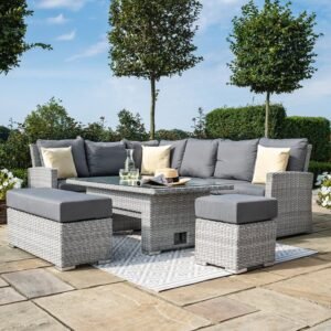 Alternative view of Ascot Rectangular Rattan Corner Dining Set - with Rising Table & Weatherproof Cushions