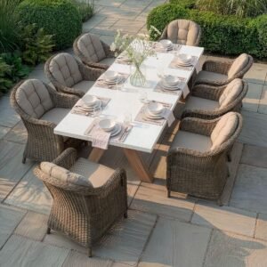 Alternative view of A Antigua 8 Seat Rectangular Dining Set